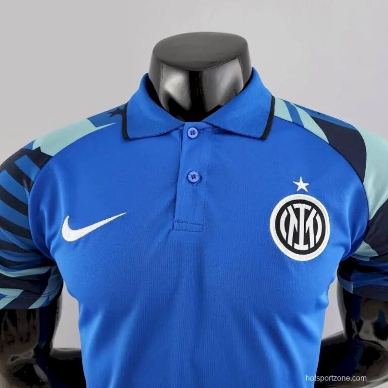 Mens Inter Milan 2022/23 Polo Blue Boutique Jersey 1