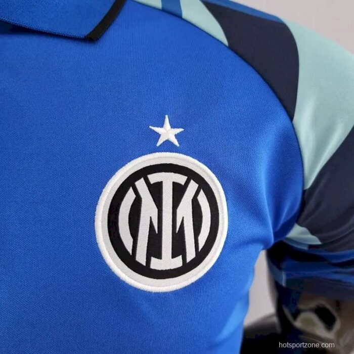 Mens Inter Milan 2022/23 Polo Blue Boutique Jersey 4