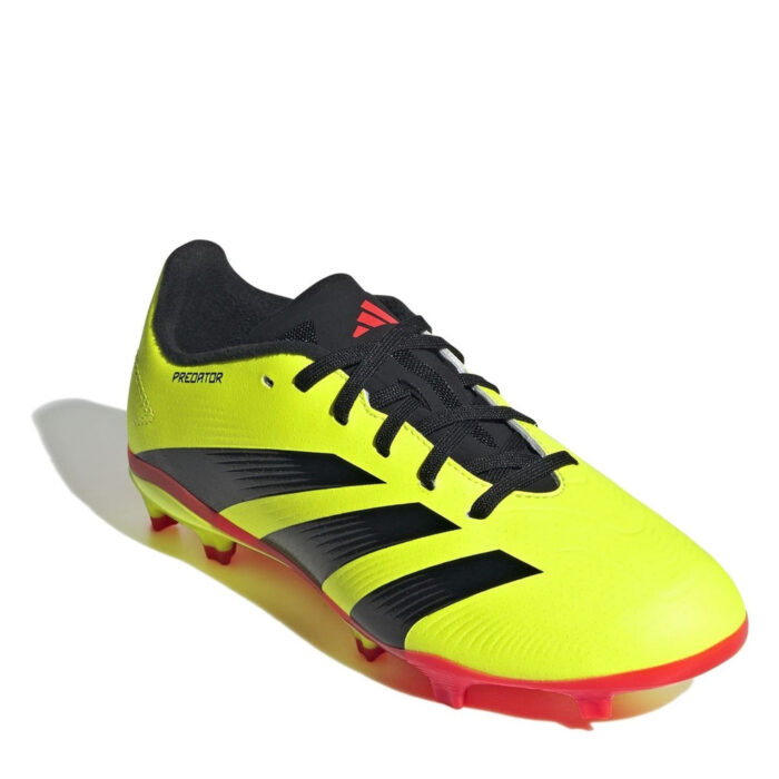 adidas Predator 24 Junior Firm Ground Football Boots – Yellow/Blk/Red – view 3