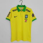 Mens Brazil 2022/23 Polo Yellow Top For The Season