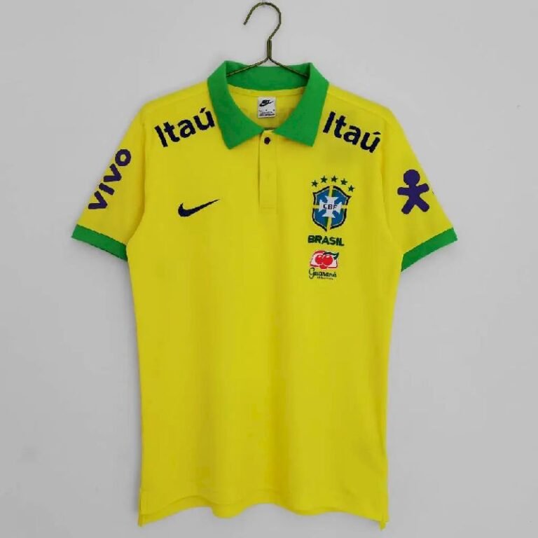 Mens Brazil 2022/23 Polo Yellow Top For The Season