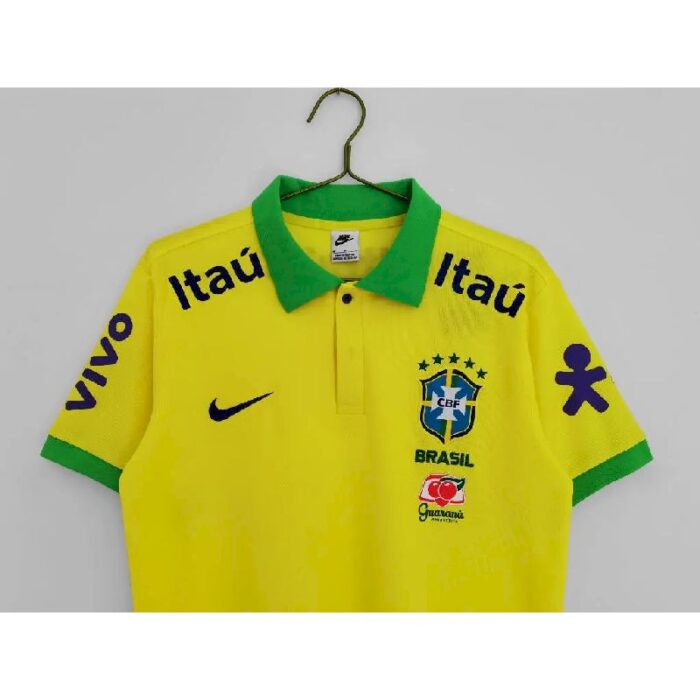 Mens Brazil 2022/23 Polo Yellow Top For The Season 7