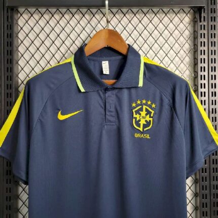 Mens Brazil 2023/24 Royal Polo Jersey 1