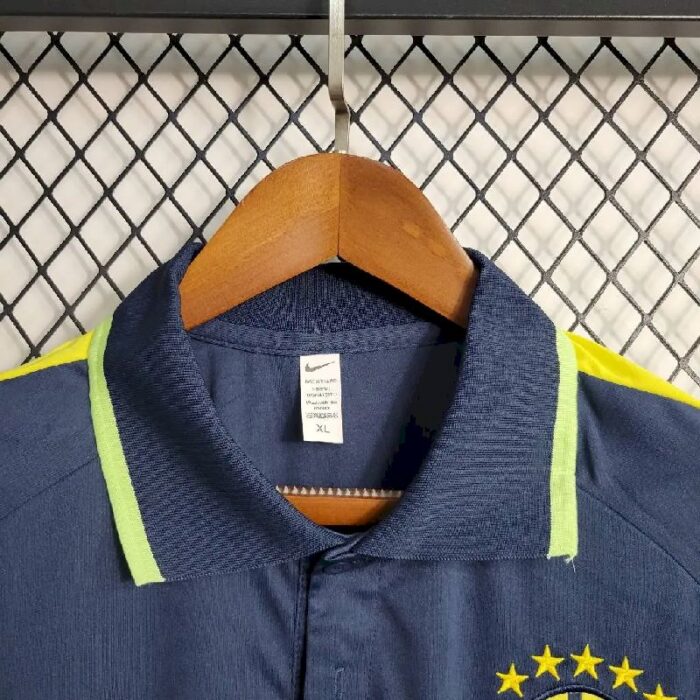 Mens Brazil 2023/24 Royal Polo Jersey 2