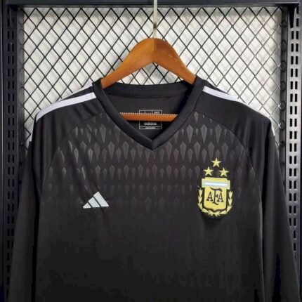 Mens Argentina 2023/24 Black Long Sleeve Jersey 1