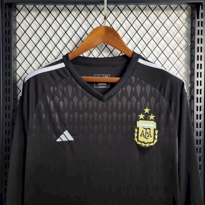 Mens Argentina 2023/24 Black Long Sleeve Jersey 1