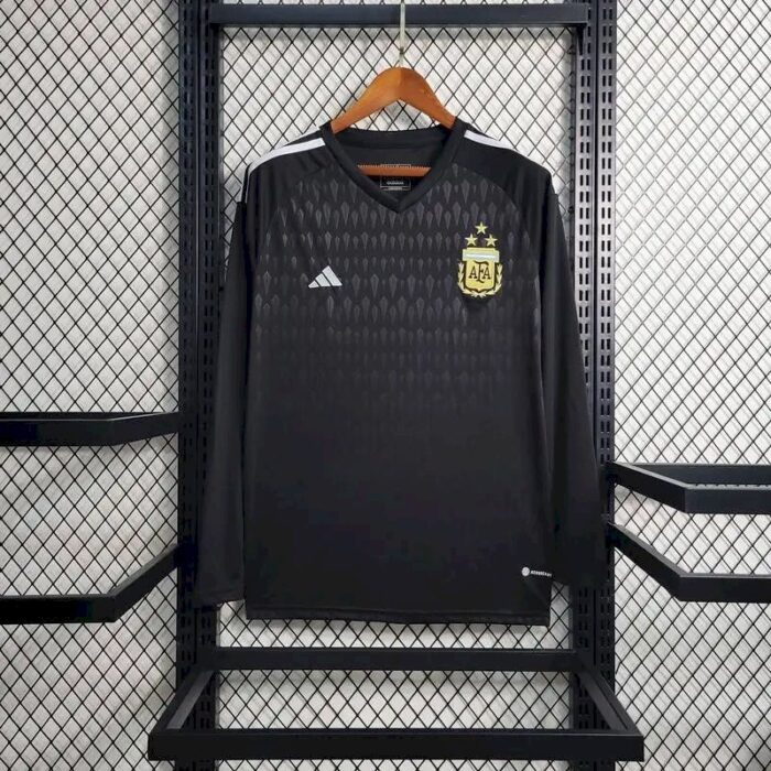 Mens Argentina 2023/24 Black Long Sleeve Jersey 2