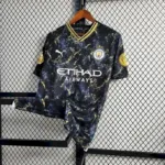 Mens Manchester City 2023/24 Black Gold Jersey 9