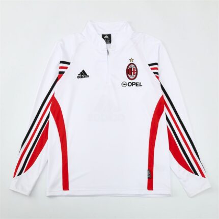 Mens AC Milan 2003/04 1/4 Zip Sweatshirt Retro Style