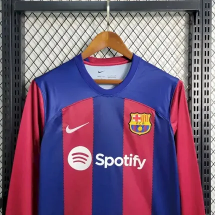 Mens Barcelona 2023/24 Home Long Sleeve Jersey 1