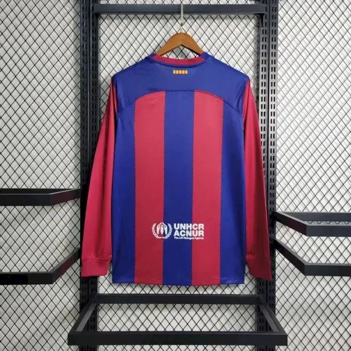 Mens Barcelona 2023/24 Home Long Sleeve Jersey 4