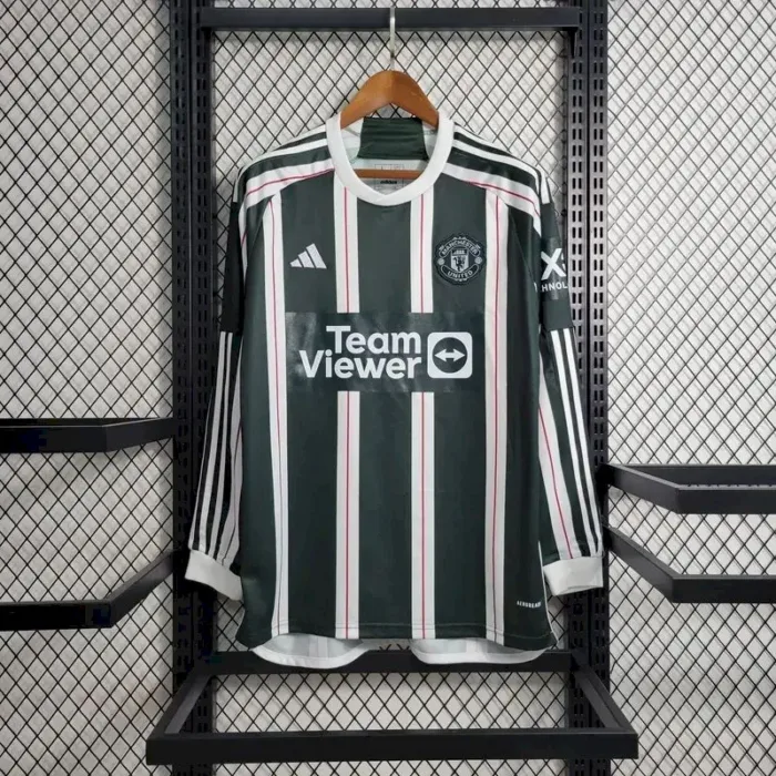 Mens Manchester United 2023/24 Away Long Sleeve Jersey 3