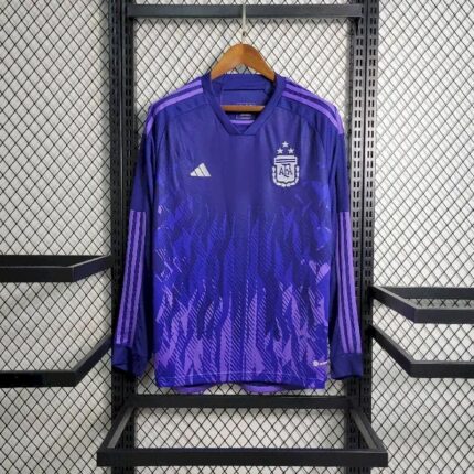 Mens Argentina 2022/23 Away 3-Stars Long Sleeve Jersey 8