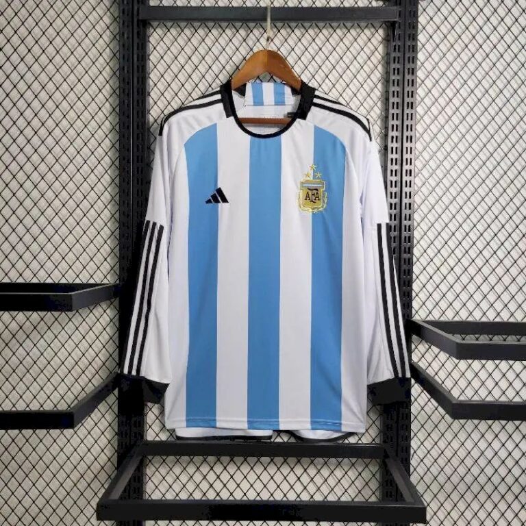 Mens Argentina 2022/23 Home 3-Stars Long Sleeve Jersey 7