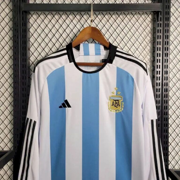 Mens Argentina 2022/23 Home 3-Stars Long Sleeve Jersey 1