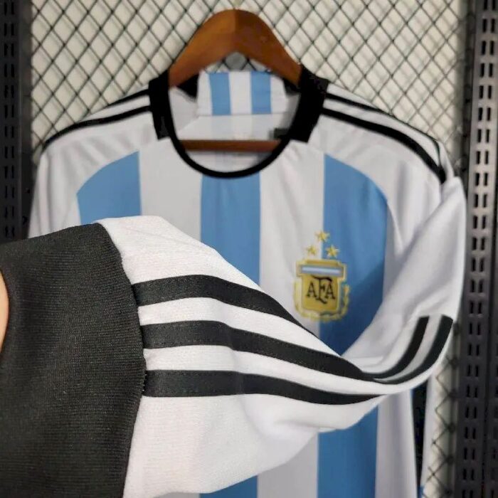 Mens Argentina 2022/23 Home 3-Stars Long Sleeve Jersey 3