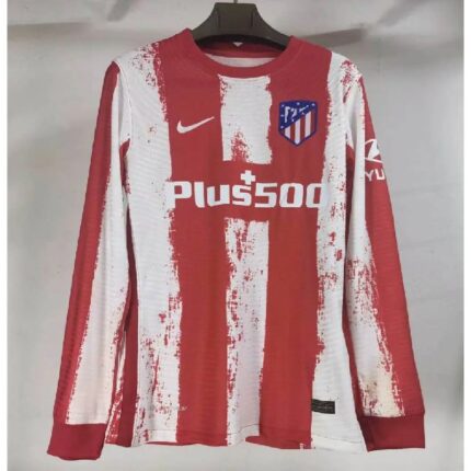 Mens Atletico Madrid 2021/22 Home Long Sleeve Jersey Player Version