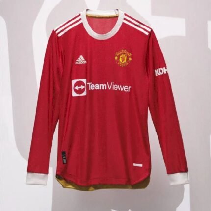 Mens Manchester United 2021/22 Home Long Sleeve Jersey Player Version