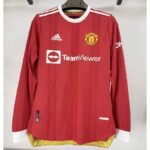 Mens Manchester United 2021/22 Home Long Sleeve Jersey Player Version 1