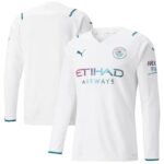Mens Manchester City 2021/22 Away Long Sleeve Jersey Player Version