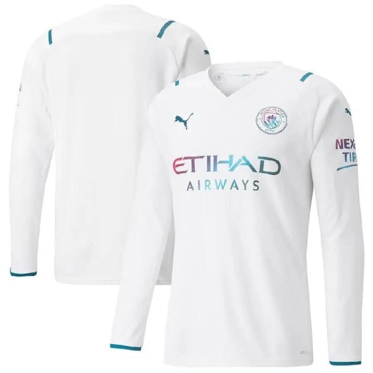 Mens Manchester City 2021/22 Away Long Sleeve Jersey Player Version