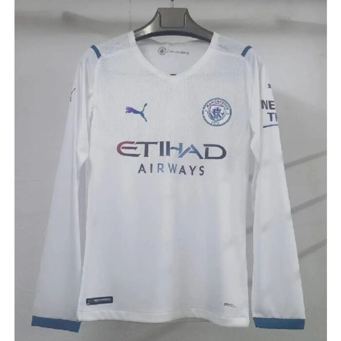 Mens Manchester City 2021/22 Away Long Sleeve Jersey Player Version 3