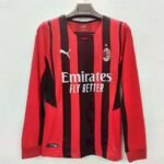 Mens AC Milan 2021/22 Home Long Sleeve Jersey Player Version