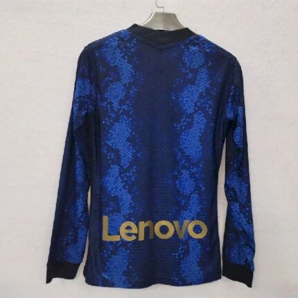 Mens Inter Milan 2021/22 Home Long Sleeve Jersey Player Version 1