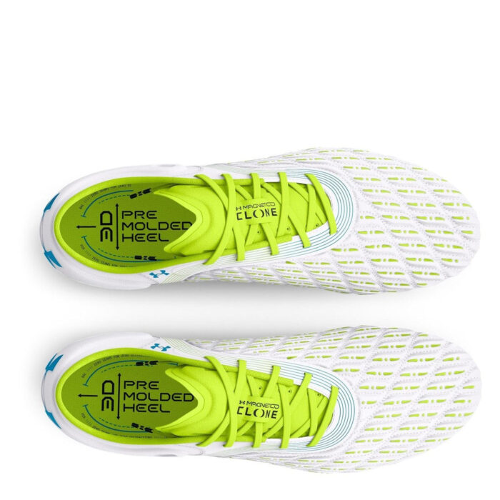 Under Armour Clone Magnetico Firm Ground Football Boots – White/Yellow – view 4