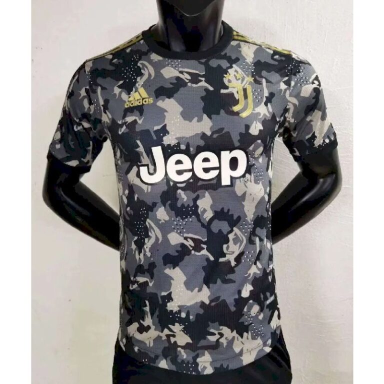 Mens Juventus 2021/22 Camo – Black Jersey Player Version