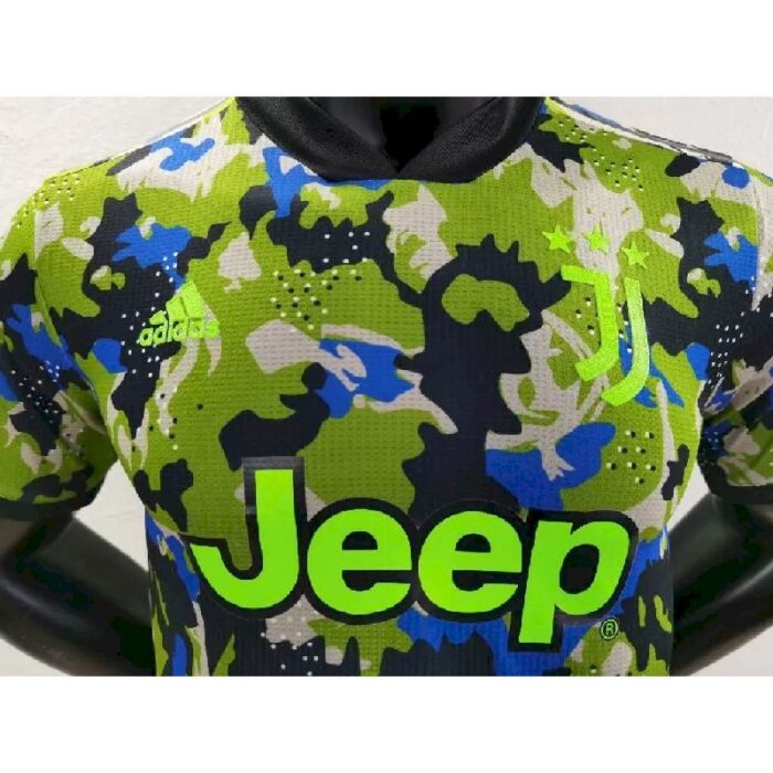 Mens Juventus 2021/22 Camo – Green Jersey Player Version 4