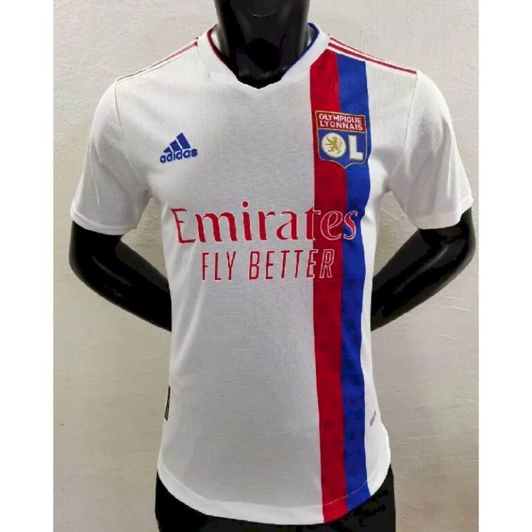 Mens Olympique Lyonnais 2021/22 Home Jersey Player Version