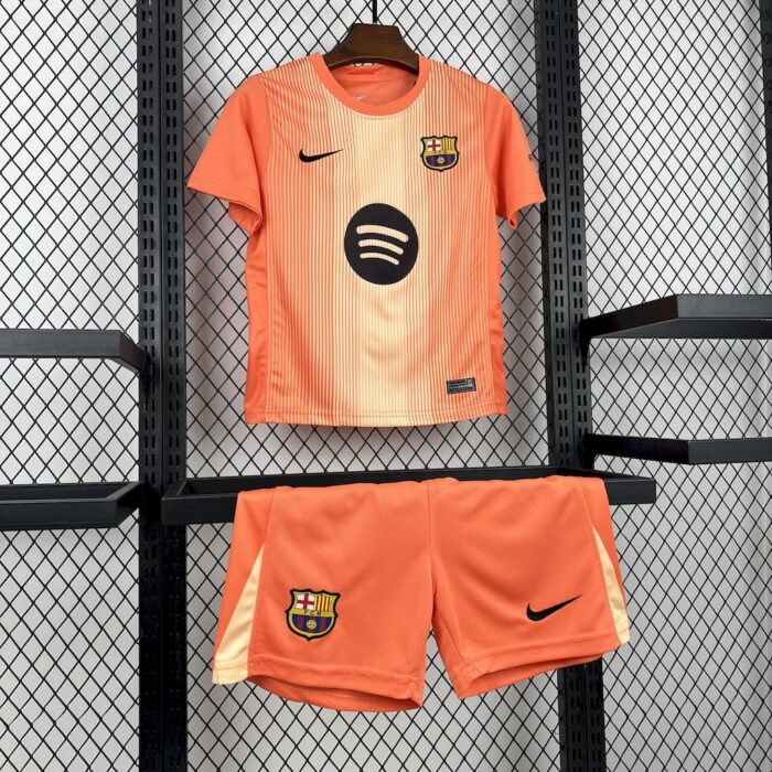 Kids Barcelona 2025/26 Goalkeeper Kit 3