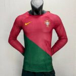 Mens Portugal 2022/23 Home Long Sleeve Jersey Player Version