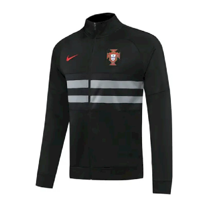 Mens Portugal 2020 Black Tranining Jacket Jersey Player Version 1