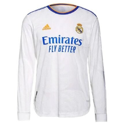Mens Real Madrid 2021/22 Home Long Sleeve Jersey Player Version