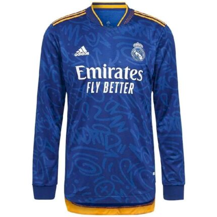 Mens Real Madrid 2021/22 Away Long Sleeve Jersey Player Version