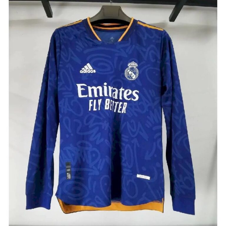 Mens Real Madrid 2021/22 Away Long Sleeve Jersey Player Version 1