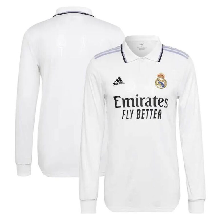 Mens Real Madrid 2022/23 Home Long Sleeve Jersey Player Version