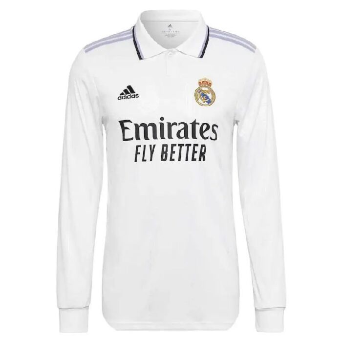 Mens Real Madrid 2022/23 Home Long Sleeve Jersey Player Version 1