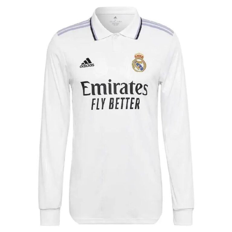 Mens Real Madrid 2022/23 Home Long Sleeve Jersey Player Version 1