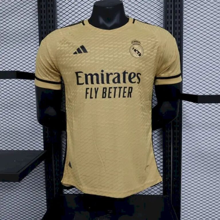Mens Real Madrid 2023/24 Jersey Player Version Yellow