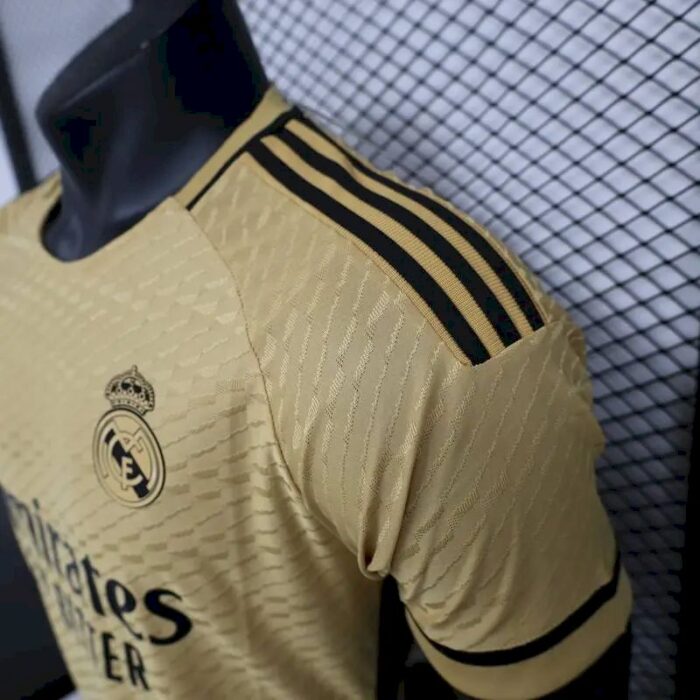 Mens Real Madrid 2023/24 Jersey Player Version Yellow 6