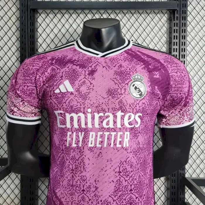 Mens Real Madrid 2023/24 Pink Jersey Player Version 1