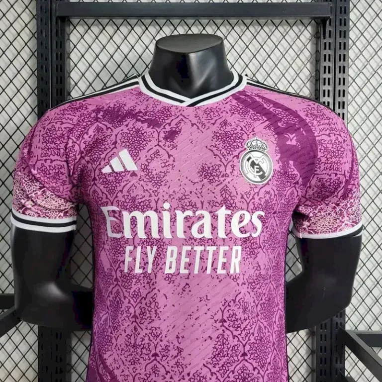 Mens Real Madrid 2023/24 Pink Jersey Player Version 1