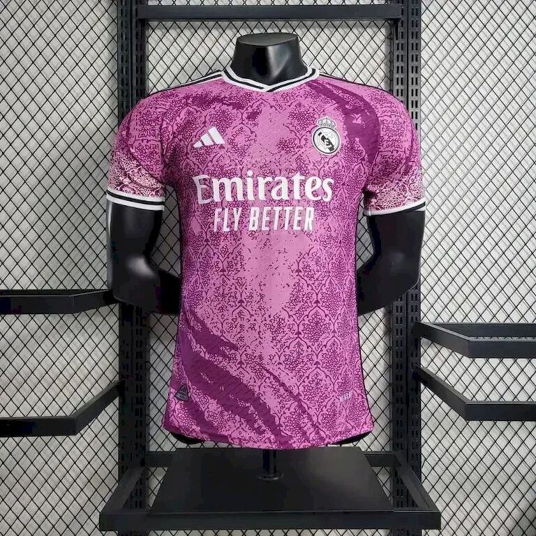 Mens Real Madrid 2023/24 Pink Jersey Player Version