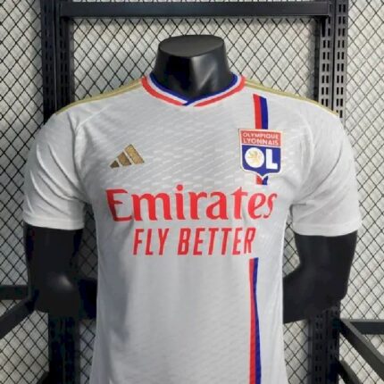 Mens Olympique Lyonnais 2023/24 Home Jersey Player Version 1