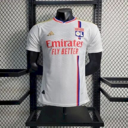 Mens Olympique Lyonnais 2023/24 Home Jersey Player Version