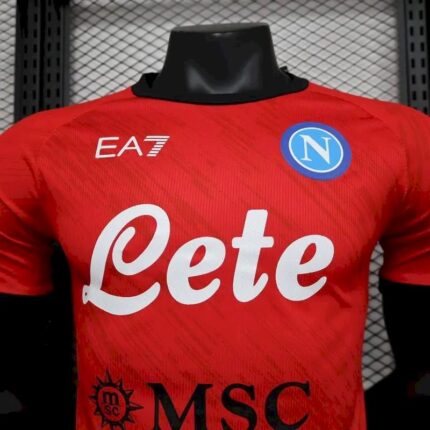 Mens Napoli 2023/24 Champion Edition Jersey Player Version Red 1