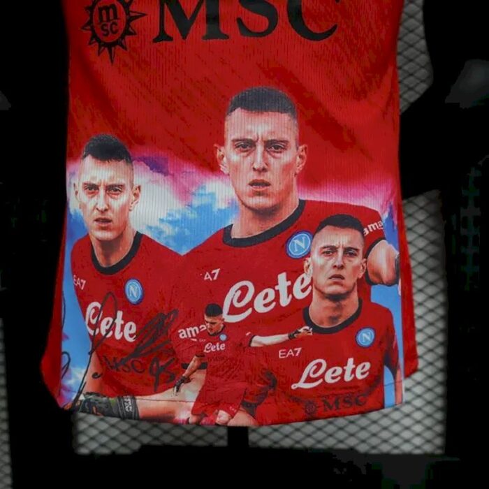Mens Napoli 2023/24 Champion Edition Jersey Player Version Red 7